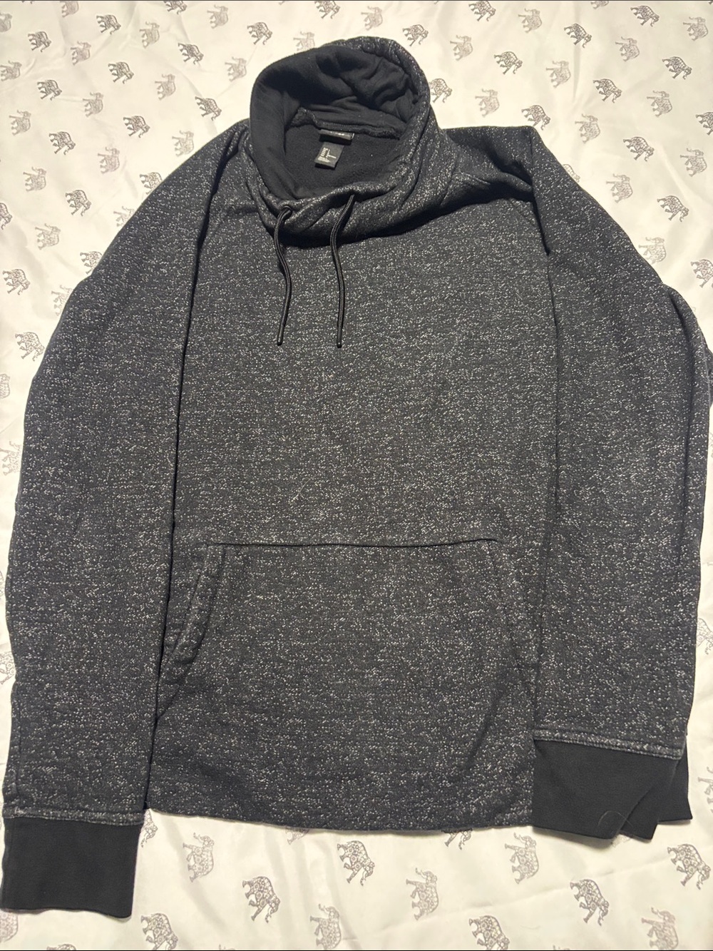 H&M Women's Black Flecked Cowl Neck Sweater